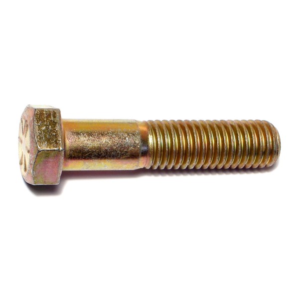 Midwest Fastener Grade 8, 9/16"-12 Hex Head Cap Screw, Zinc Yellow Steel, 2-1/2 in L, 10 PK 00739